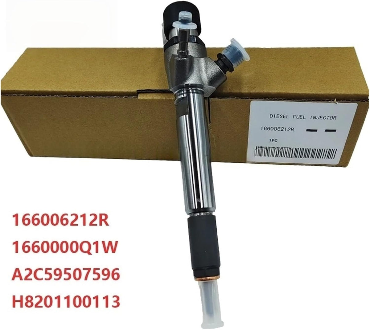 Inyector de combustible diésel 166006212R H8201100113 A2C59507596, 1 pieza, compatible con Mercedes Benz, Renault, Nissan, Dacia 1.5dCi K9K OM 607.951