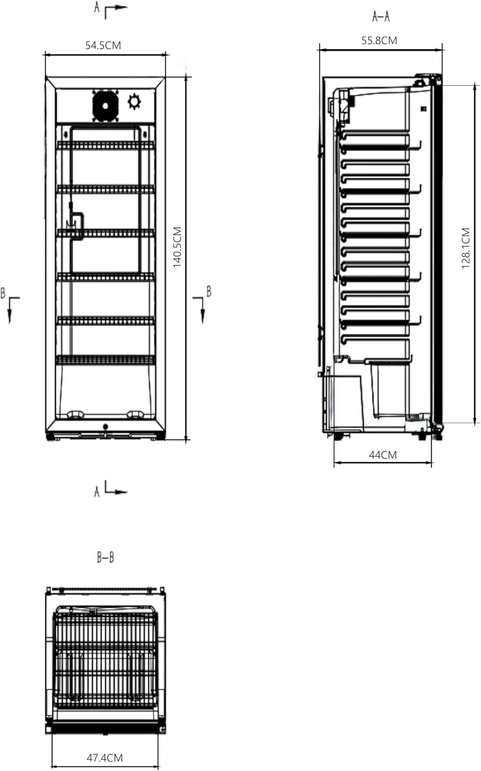 Refrigerador de bebidas METRO Professional GSC4240, 237 L, 110 W, 6 estantes ajustables, blanco