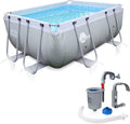 Piscina de estructura de acero GEAR - div. modelos/tamaños - redonda, rectangular o cuadrada, 70-122 cm de altura, piscina de marco de acero, piscina de jardín, piscina elevada, piscina 300x200 300x300 400x200 Ø 366cm Ø 457cm