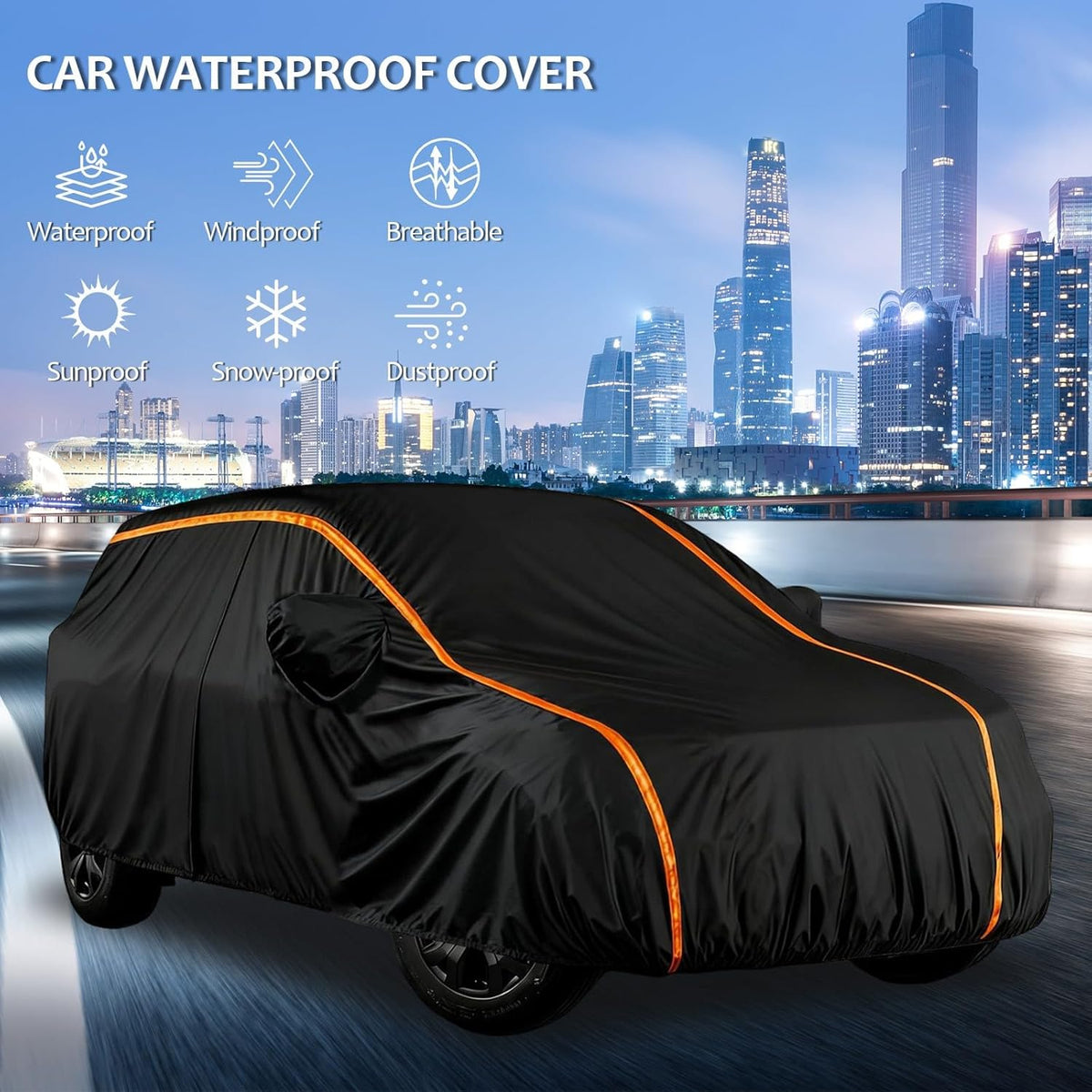 Funda protectora para coche Citroën Jumper II L3H2/L3H3 2024-, cubierta impermeable reforzada, antipolvo, antinieve y anti-UV para furgoneta, con cremallera de puerta lateral