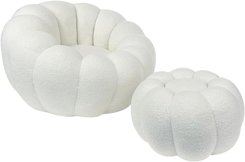 Sillón giratorio Milton & Oldbrook Vittoria con reposapiés, blanco