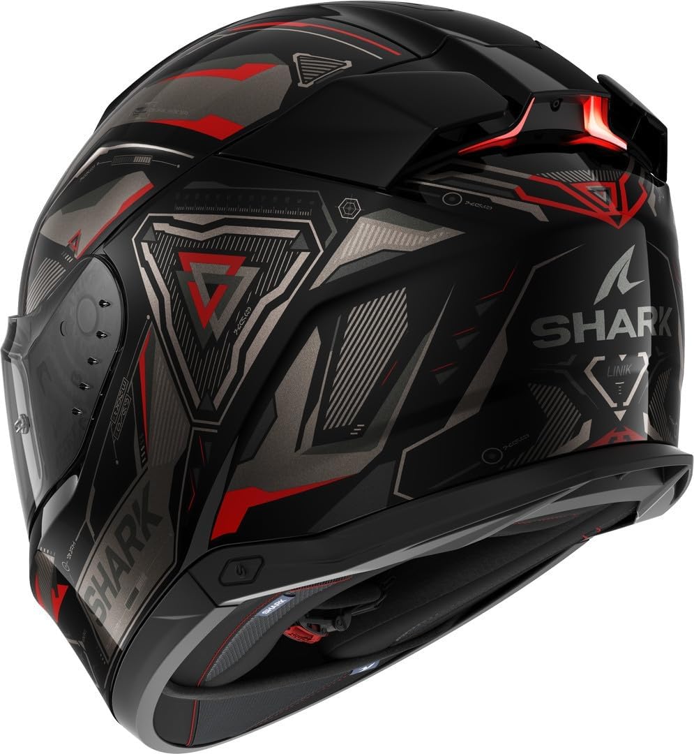 Shark, Casco de moto integral SKWAL i3 LINIK Negro / Rojo / Gris, L