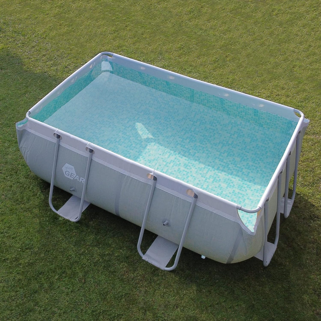 Piscina de estructura de acero GEAR - div. modelos/tamaños - redonda, rectangular o cuadrada, 70-122 cm de altura, piscina de marco de acero, piscina de jardín, piscina elevada, piscina 300x200 300x300 400x200 Ø 366cm Ø 457cm