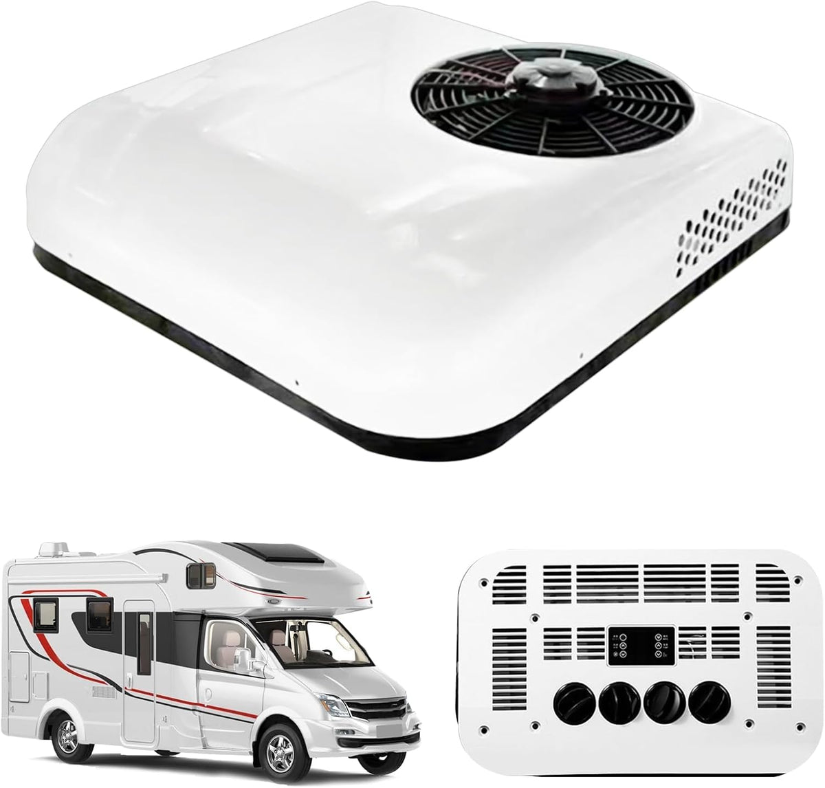 Aire acondicionado de techo inverter ultradelgado para autocaravanas, caravanas, camping, camiones y furgonetas (solo refrigeración, 12 V)