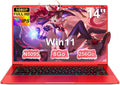 Ordenador portátil de 14 pulgadas Celeron N5095 hasta 2,9 GHz, PC portátil Win11, 8 GB de RAM, SSD de 256 GB, ampliación a 1 TB, portátil con ratón inalámbrico, teclado QWERTY con membrana de teclado AZERTY - Rojo metalizado-1