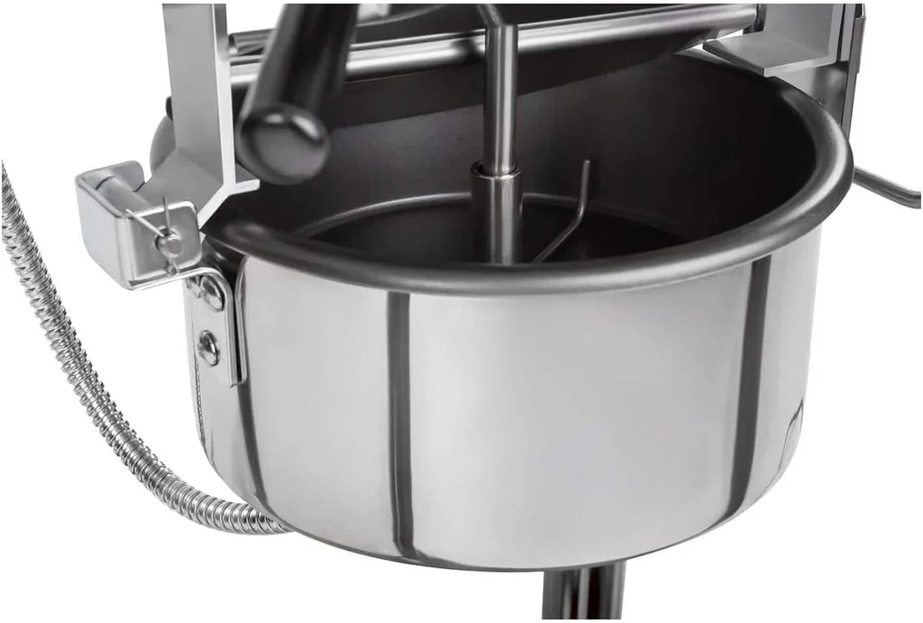 Máquina de palomitas 1500W 5 kg/h diseño retro roja acero inoxidable vidrio aluminio máquina comercial de palomitas