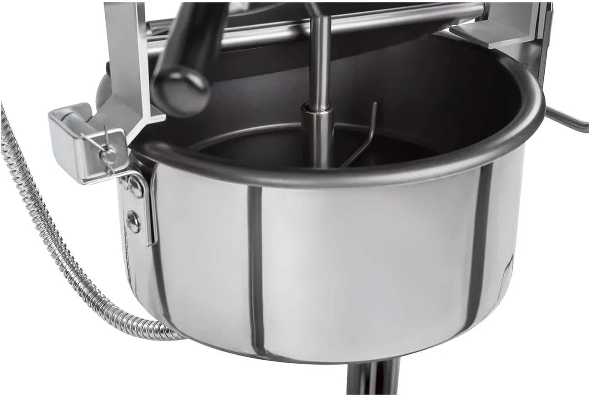Máquina de palomitas 1500W 5 kg/h diseño retro roja acero inoxidable vidrio aluminio máquina comercial de palomitas
