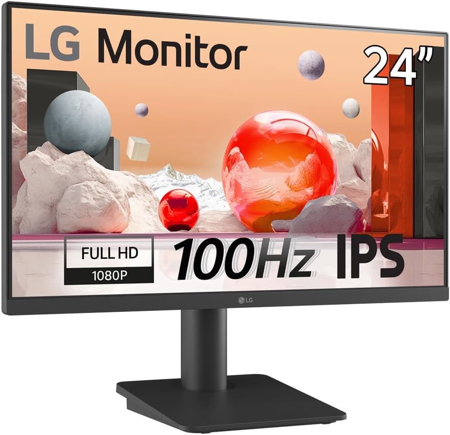 LG Standard 24MS550-B.AEU Monitor de PC para oficina 24" - Panel IPS resolución FHD (1920x1080), 5ms GtG 100Hz, NTSC 72% (CIE1931), inclinable, ajustable en altura