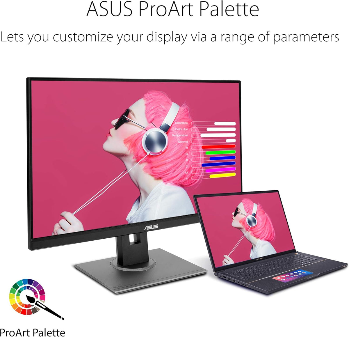 ASUS ProArt Display PA278QV – Monitor profesional de 27'' con panel IPS, resolución WQHD (2560x1440), 100% sRGB, 100% Rec.709, ΔE < 2, verificado por Calman, preajuste ProArt, soporte ergonómico