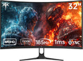 Monitor Gaming Curvo KTC de 32 Pulgadas | QHD@185Hz (OC) | Tiempo de Respuesta 1ms | Panel HVA, Curvatura 1500R | 96% DCI-P3, 99% sRGB, 1.07 mil millones de colores | HDR10 | VESA 100×100 | Baja luz azul | H32S5