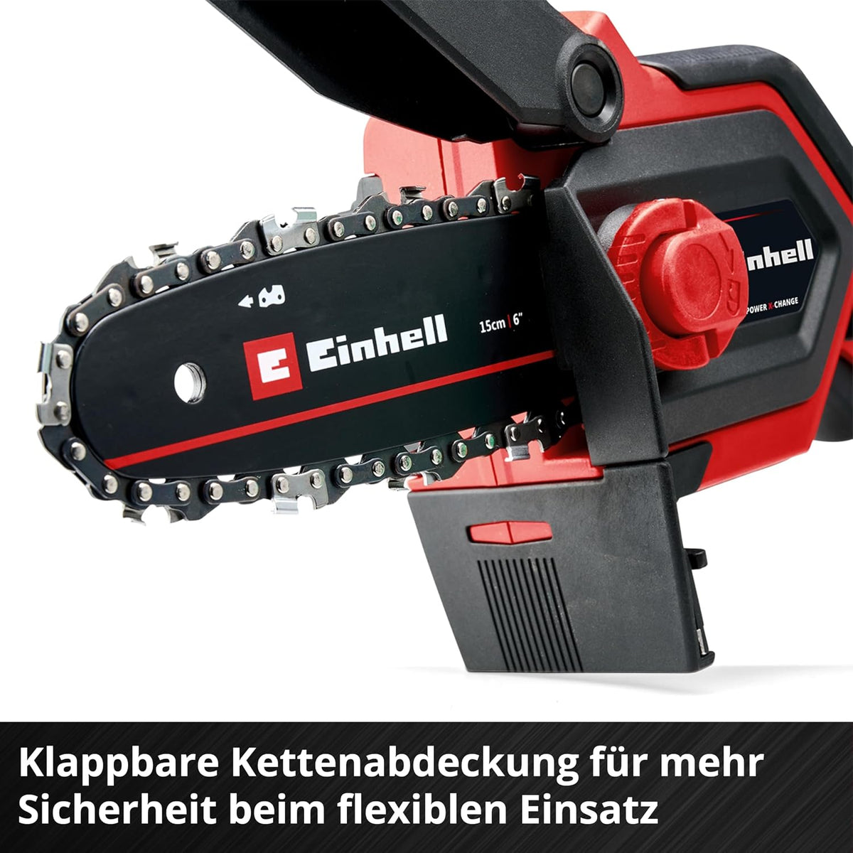 Einhell Sierra de poda a batería GE-PS 18/15 Li Bag Kit Power X-Change (18 V, motor sin escobillas, 12,5 cm de longitud de corte, incl. batería de 2,5 Ah, cargador, cadena de repuesto, bolsa Einhell 45/29)