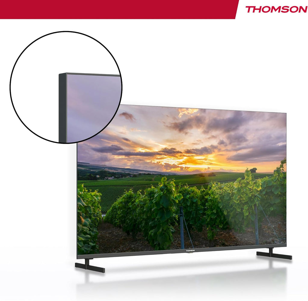 THOMSON Smart TV Android QLED de 43 pulgadas (109 cm), Google Assistant, Wi-Fi, Dolby Digital, Bluetooth, triple sintonizador (cable/satélite/antena), HDMI, CI+, panel A+ – 43QA2S13