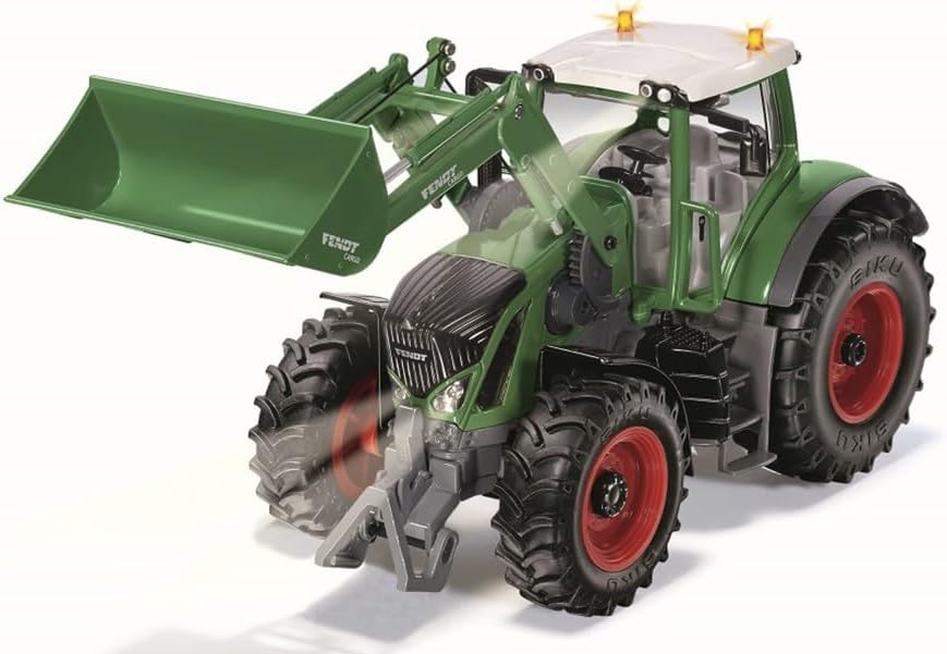 siku 6796, Tractor Fendt 933 Vario con cargador frontal, verde, metal/plástico, 1:32, radiocontrol, incl. mando a distancia bluetooth y accesorios, control posible mediante app móvil