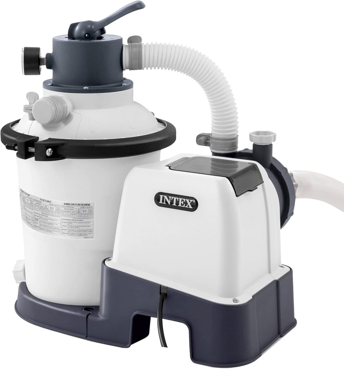 Depuradora de arena Intex Krystal Clear 3.500 l/h, Skimmer Deluxe, filtro 3.028 l/h para Easy Set-Metal Frame, 49x43x34 cm, color blanco
