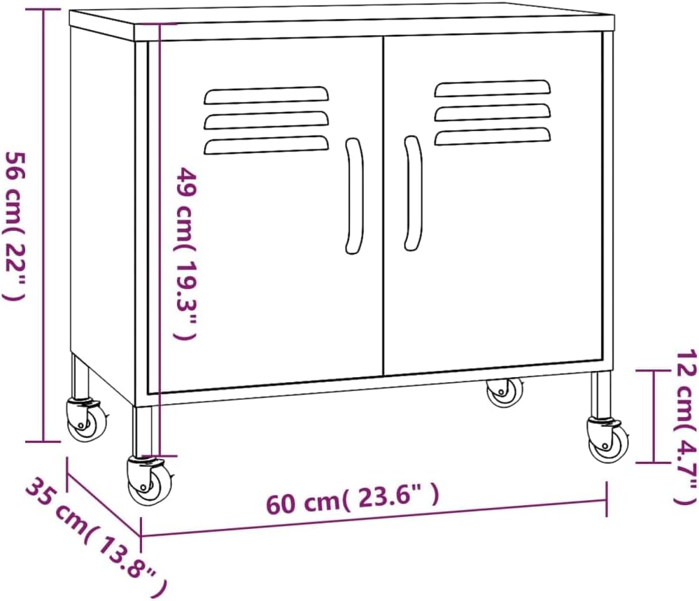 Armario de almacenamiento genérico rosa 60x35x56 cm de acero, Muebles, Armarios, Armarios de almacenaje y taquillas, 11,2 kg, 336265