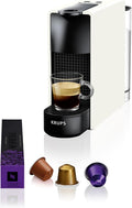 Nespresso Krups Essenza Mini XN1101 - Cafetera monodosis de cápsulas Nespresso, compacta, 19 bares, apagado automático, color blanco (Pack de cápsulas de bienvenida incluido)