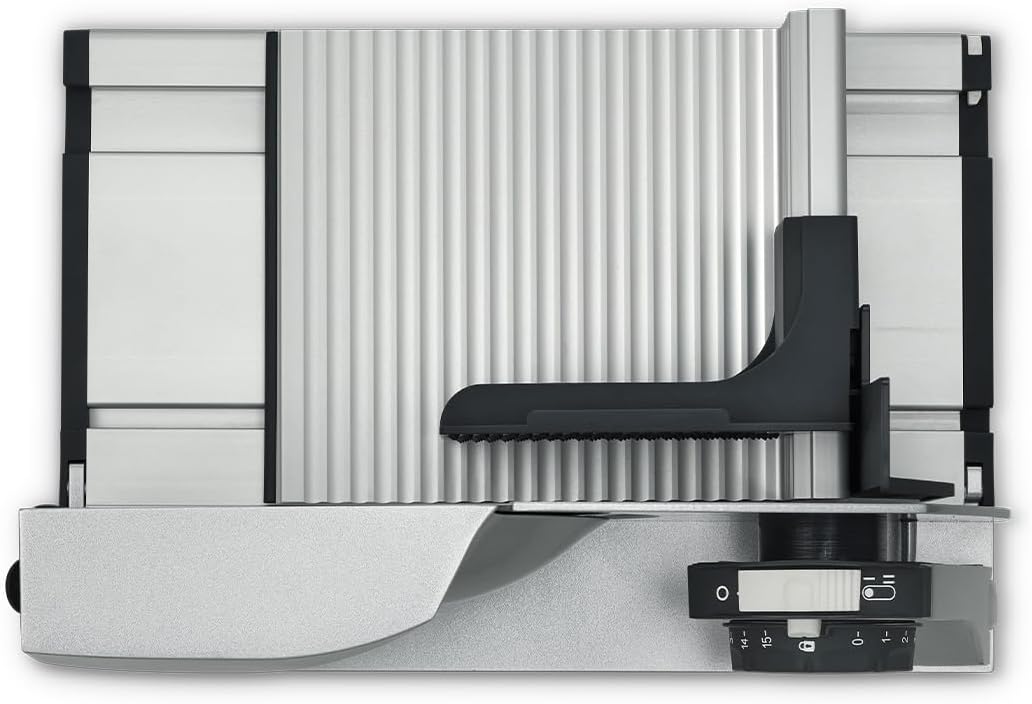 GRAEF. MYtiny MT1000 - Cortadora universal plegable, fabricada en Alemania, totalmente metálica, cuchilla de filo ondulado de 170 mm, grosor de corte 0-15 mm, motor de bajo consumo de 170 W, cortadora de pan plegable, compacta, color plata