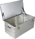 Caja de aluminio Alubox de 140 l de capacidad - Caja de herramientas resistente al polvo y a las salpicaduras - Caja de lanza, baúl metálico, arcón de jardín, caja de aluminio, caja de transporte, caja de herramientas, maletín de aluminio