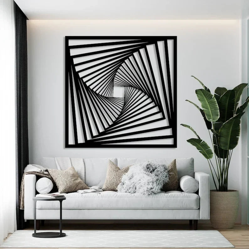 Arte de pared geométrico de madera, madera contrachapada de 6 mm, 50-90 cm de altura, varios colores