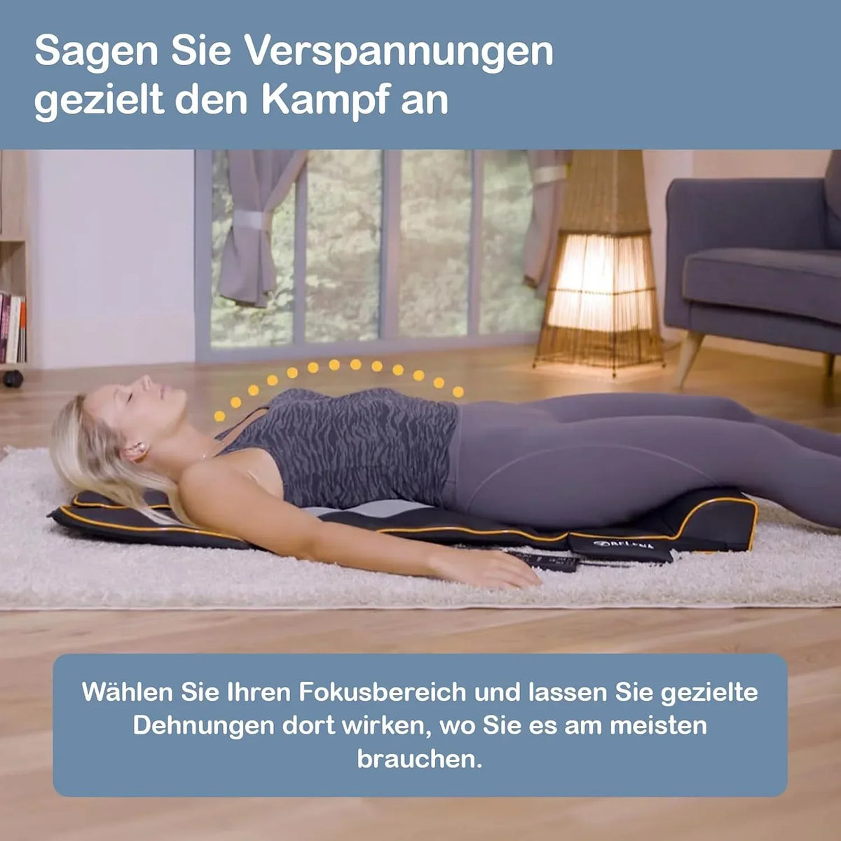 Esterilla de masaje eléctrica con estiramiento para cuerpo completo, función de calor, cámaras de aire AirFlow y 4 programas de masaje para hombros, espalda y cuello