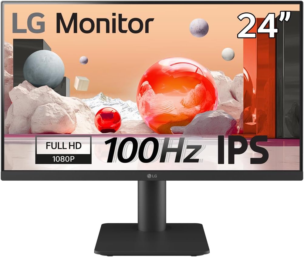 LG Standard 24MS550-B.AEU Monitor de PC para oficina 24" - Panel IPS resolución FHD (1920x1080), 5ms GtG 100Hz, NTSC 72% (CIE1931), inclinable, ajustable en altura