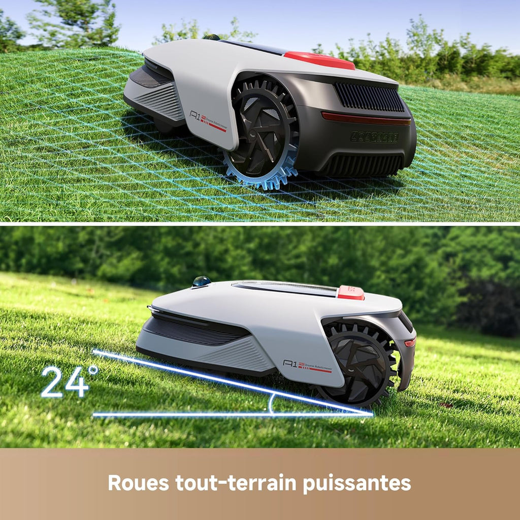 Robot cortacésped inalámbrico DREAME A1 Pro, LiDAR 3D de 360°, recomendado para 2000 m², control por aplicación, gestión intuitiva de zonas, evitación inteligente de obstáculos