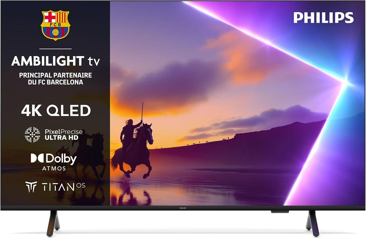Smart TV LED 4K Philips Ambilight 50PUS8500 - Pantalla de 50 pulgadas con plataforma Pixel Precise Ultra HD, sistema operativo Titan y sonido Dolby Atmos, compatible con Alexa y el Asistente de Google