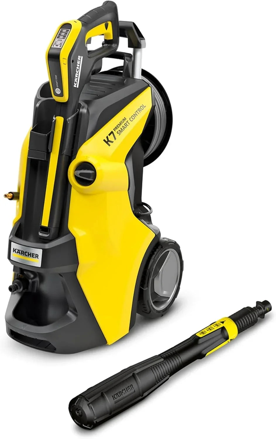 Hidrolimpiadora Kärcher K 7 Premium Smart Control Flex Home, Presión: 180 bares, Caudal: 600 l/h, Rendimiento: 60 m²/h, Filtro de agua, Peso: 18 kg, Manguera flexible, Lanza Multi Jet