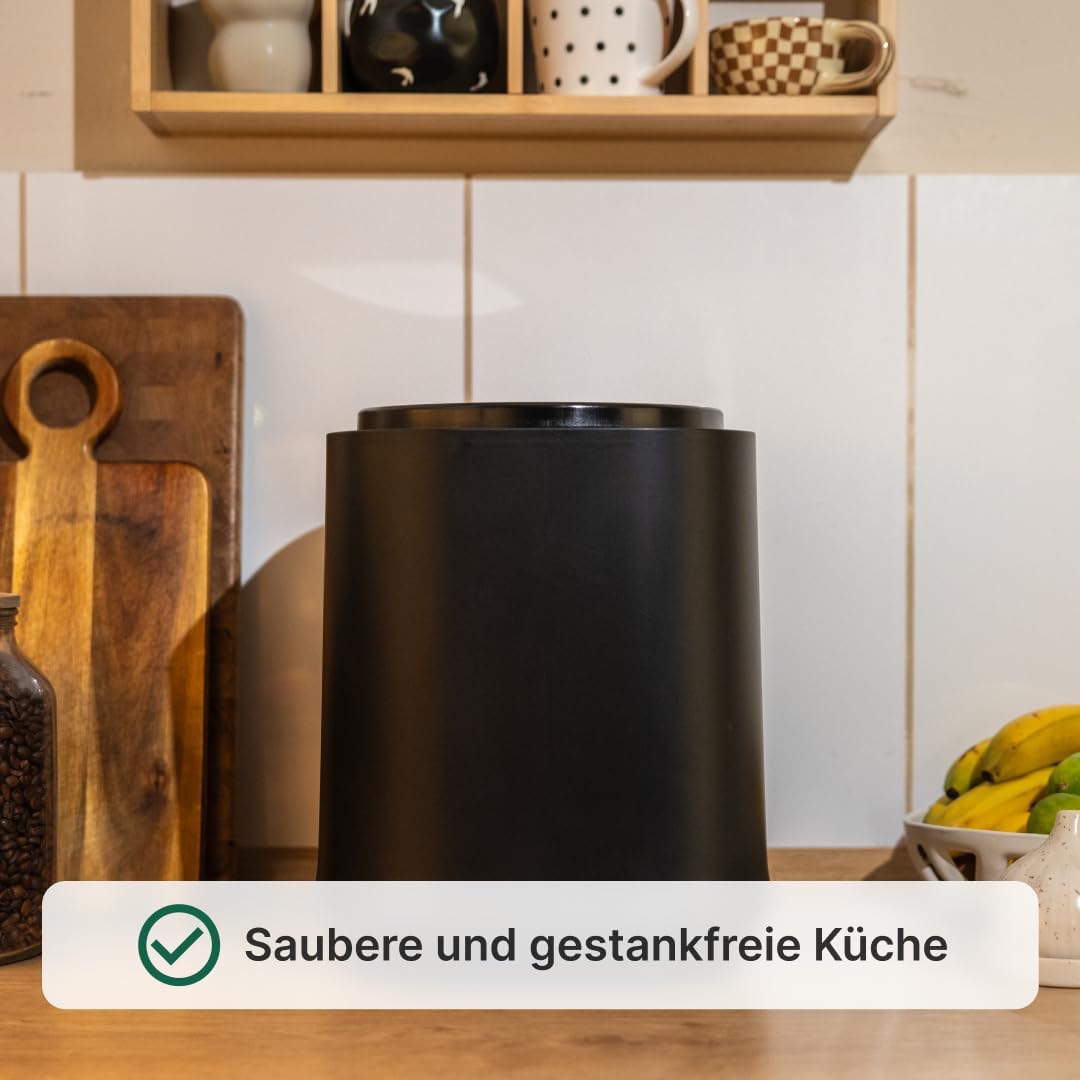 Compostador eléctrico de cocina 4L | Transforma tus residuos en abono con un clic | Compostador eléctrico WeEarth (Negro)