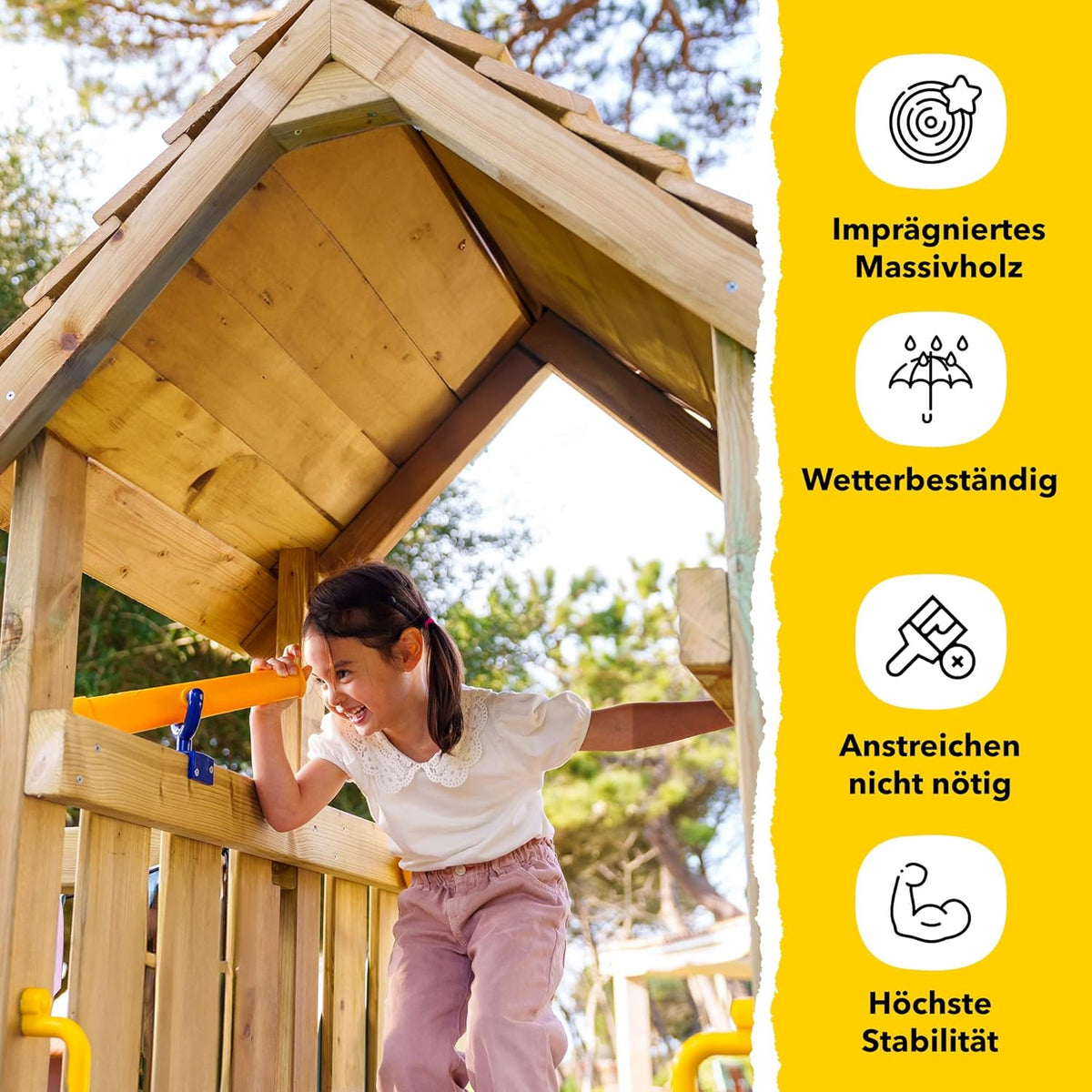 Torre de juegos Wickey MultiFlyer Light, columpio y tobogán verde pastel, torre de escalada infantil para exterior con arenero, escalera y accesorios de juego para el jardín