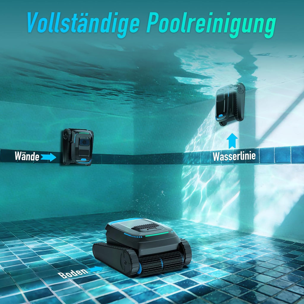 (Nuevo 2026) Robot limpiafondos PC10, aspirador de piscina a batería inalámbrico, robot de piscina para suelo y paredes, línea de flotación, 18927 LPH, navegación inteligente, escalada de paredes, limpiafondos para piscinas de hasta 170㎡