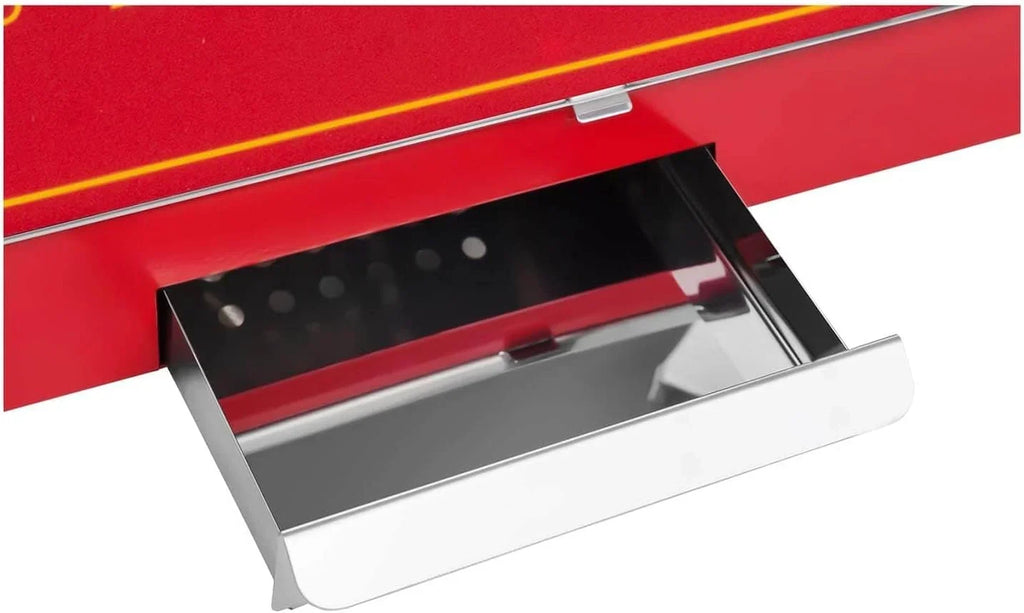Máquina de palomitas 1500W 5 kg/h diseño retro roja acero inoxidable vidrio aluminio máquina comercial de palomitas