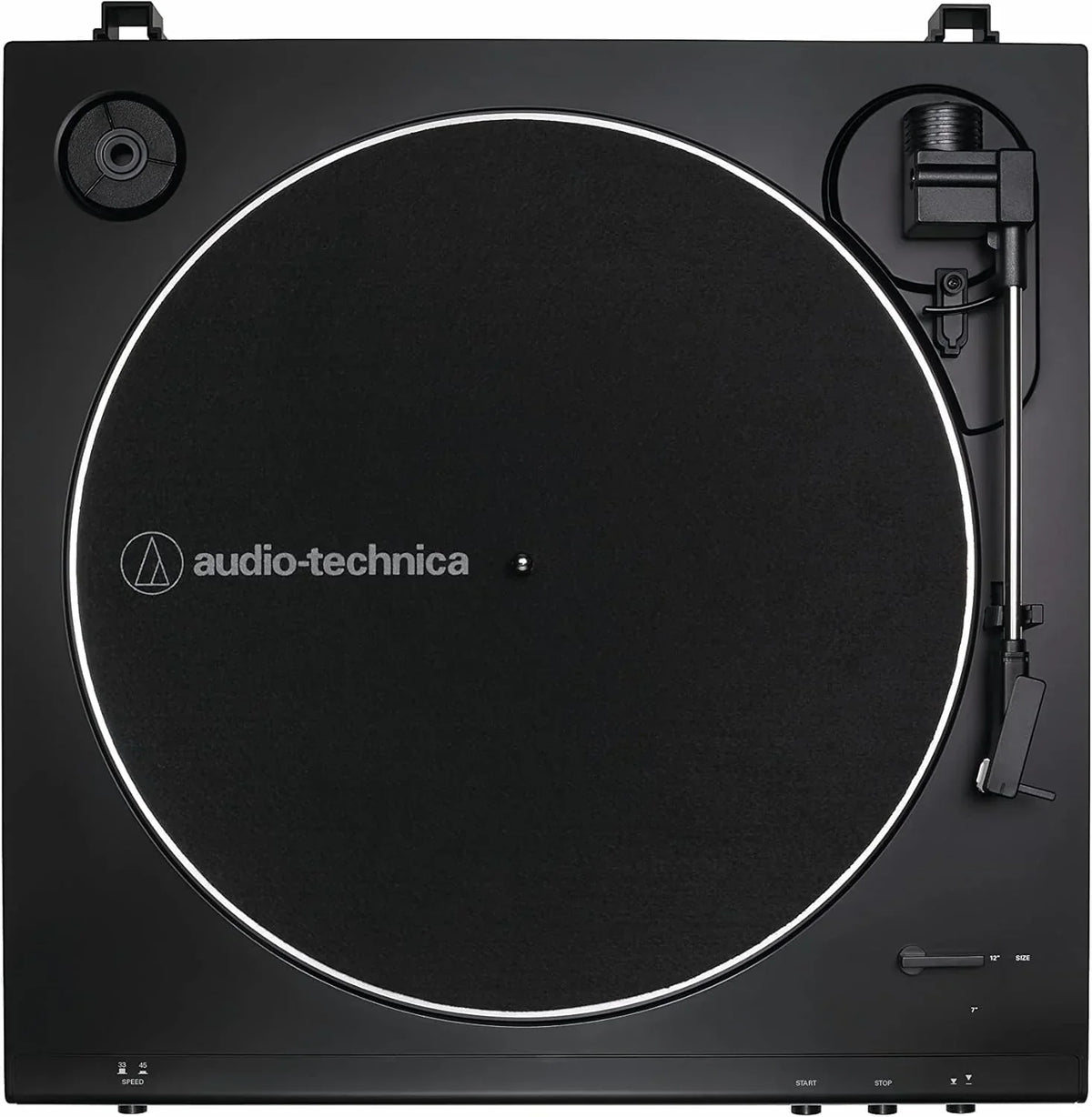 Tocadiscos estéreo analógico totalmente automático de transmisión por correa AT-LP60X, 33 1/3 y 45 RPM, negro