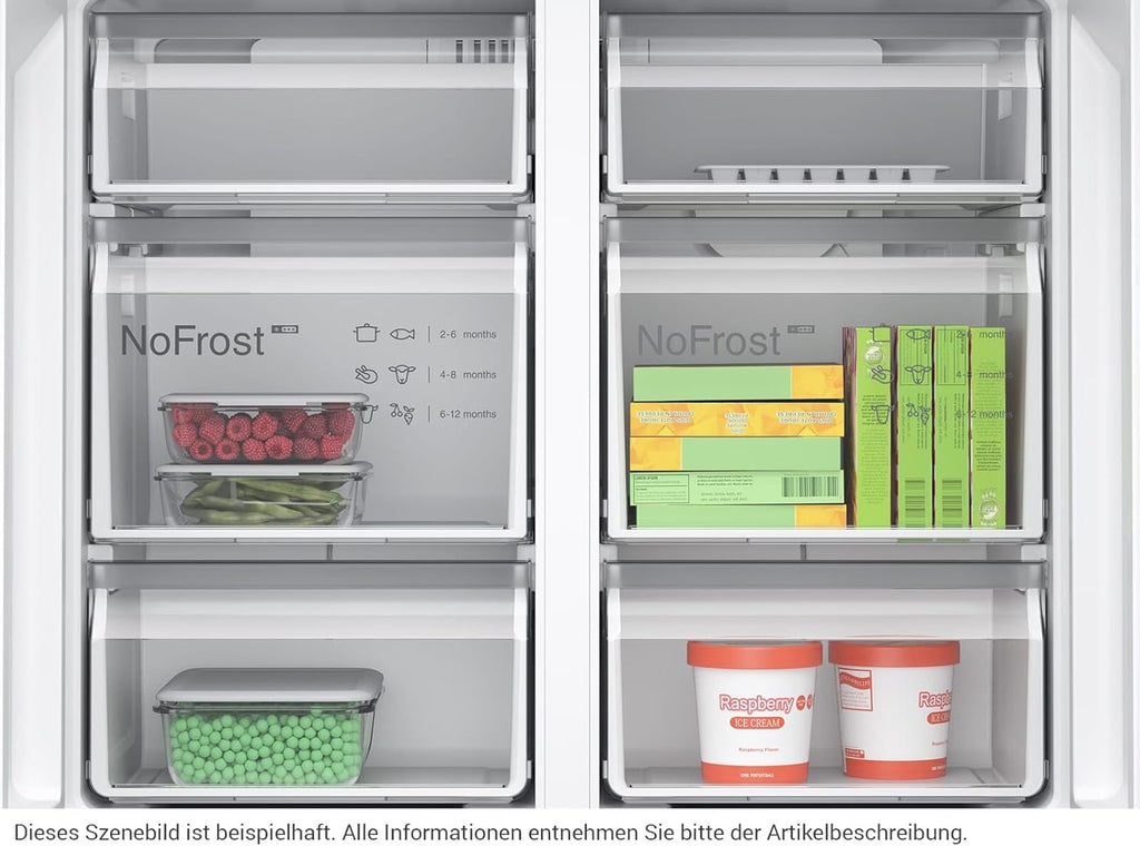 Frigorífico combi inteligente Bosch KFN96APEA Serie 4, 183x91cm, 405L refrigeración y 200L congelación, VitaFresh pro para una frescura 3 veces más duradera, NoFrost sin necesidad de descongelar, iluminación LED uniforme