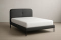 Cama doble de tela de poliéster gris 140x200x100 cm