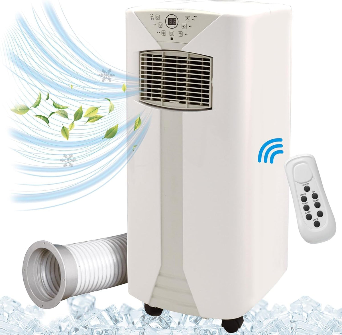 Acondicionador de aire móvil Syntrox 9000 BTU Fresco | Aire acondicionado portátil | Deshumidificador, con control remoto y función de temporizador, refrigeración eficiente, modo de suspensión integrado