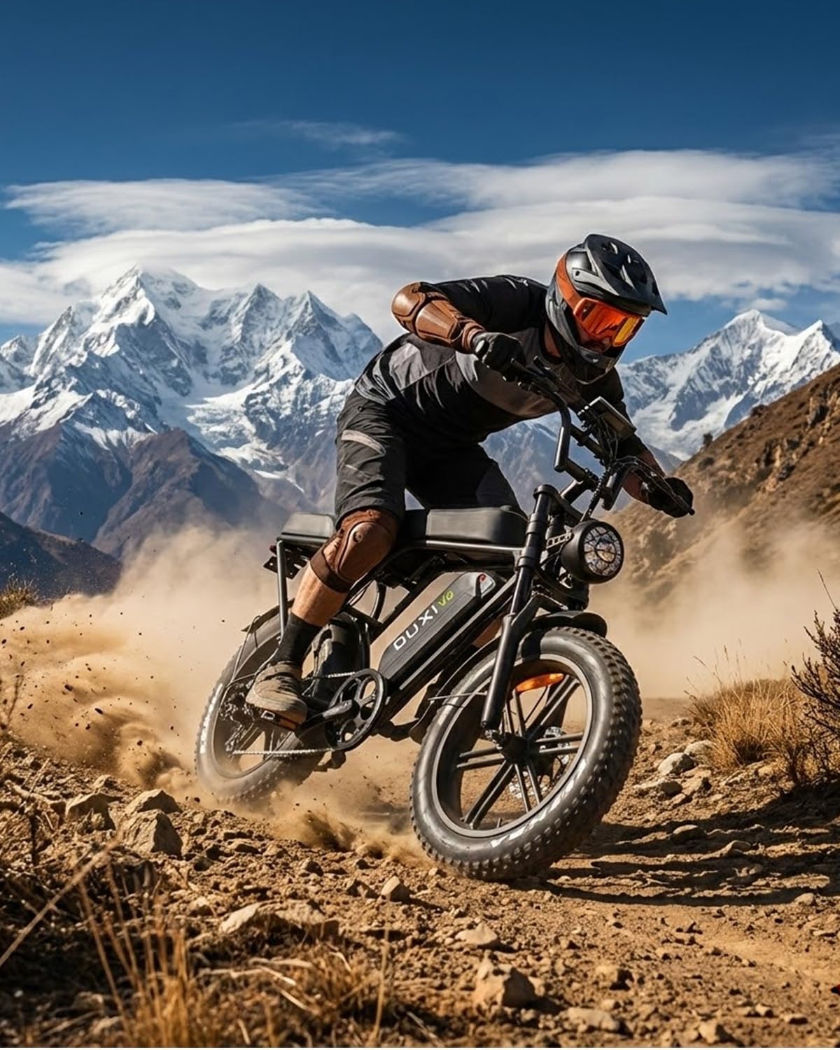 Bicicleta eléctrica OUXI E-Bike con motor de 250 W, Fatbike de 20" x 4.0, frenos de disco hidráulicos, desbloqueo NFC, par de 60 Nm y portaequipajes delantero y trasero