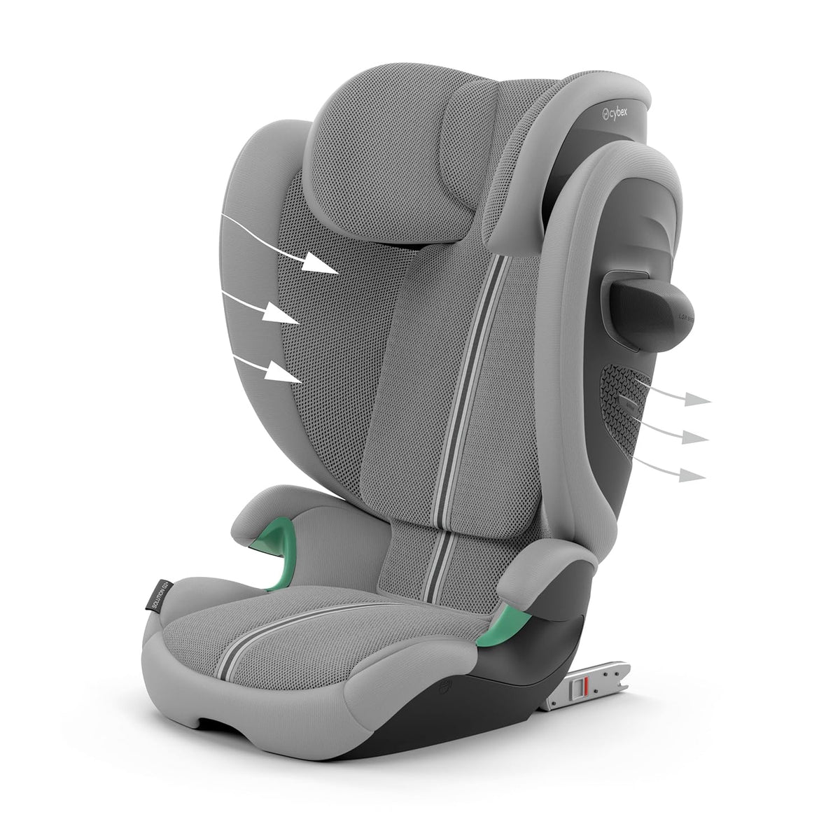 CYBEX Gold Silla de coche infantil Solution G i-Fix, para coches con y sin ISOFIX, desde aprox. 3 hasta 12 años (100 - 150 cm), desde aprox. 15 hasta 50 kg, Lava Grey