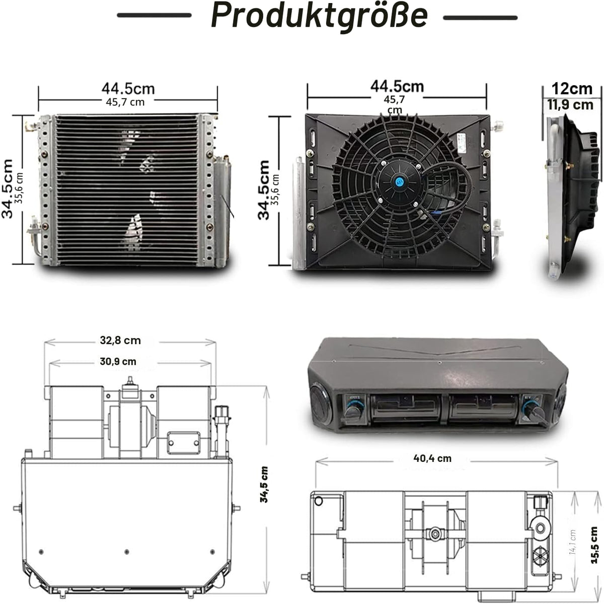 Aire acondicionado eléctrico de 12 V, kit de aire acondicionado bajo el tablero, sistema universal de 12 voltios, apto para furgoneta, coche, autocaravana, camión, barco, autobús (solo refrigeración)