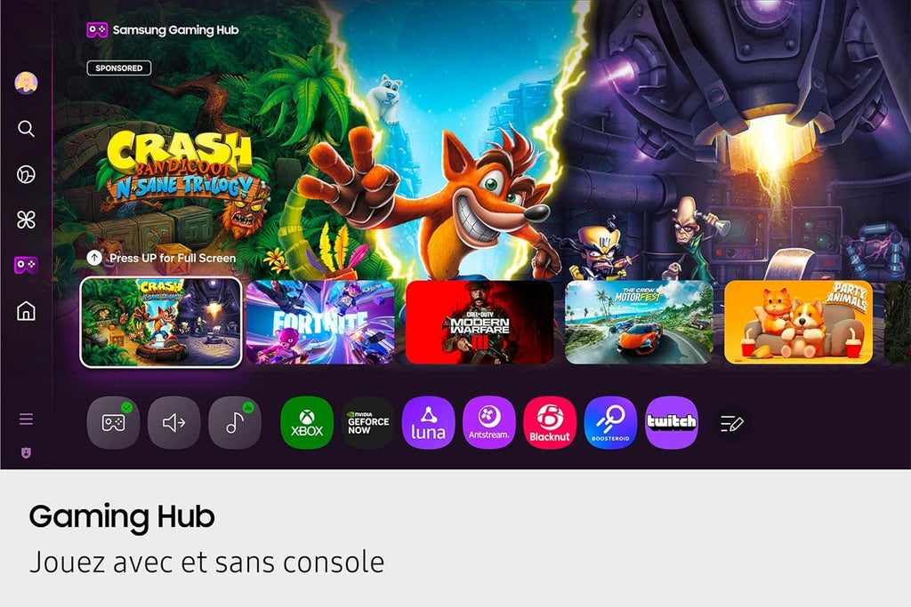 Televisor Samsung 75" QLED 4K Smart TV 75Q7F3, Quantum Dots, procesador IA Q4, WiFi, Airplay, HDR, Q-Symphony, OTS Lite, seguridad Knox, Gaming Hub, Bixby, aplicaciones de operador integradas