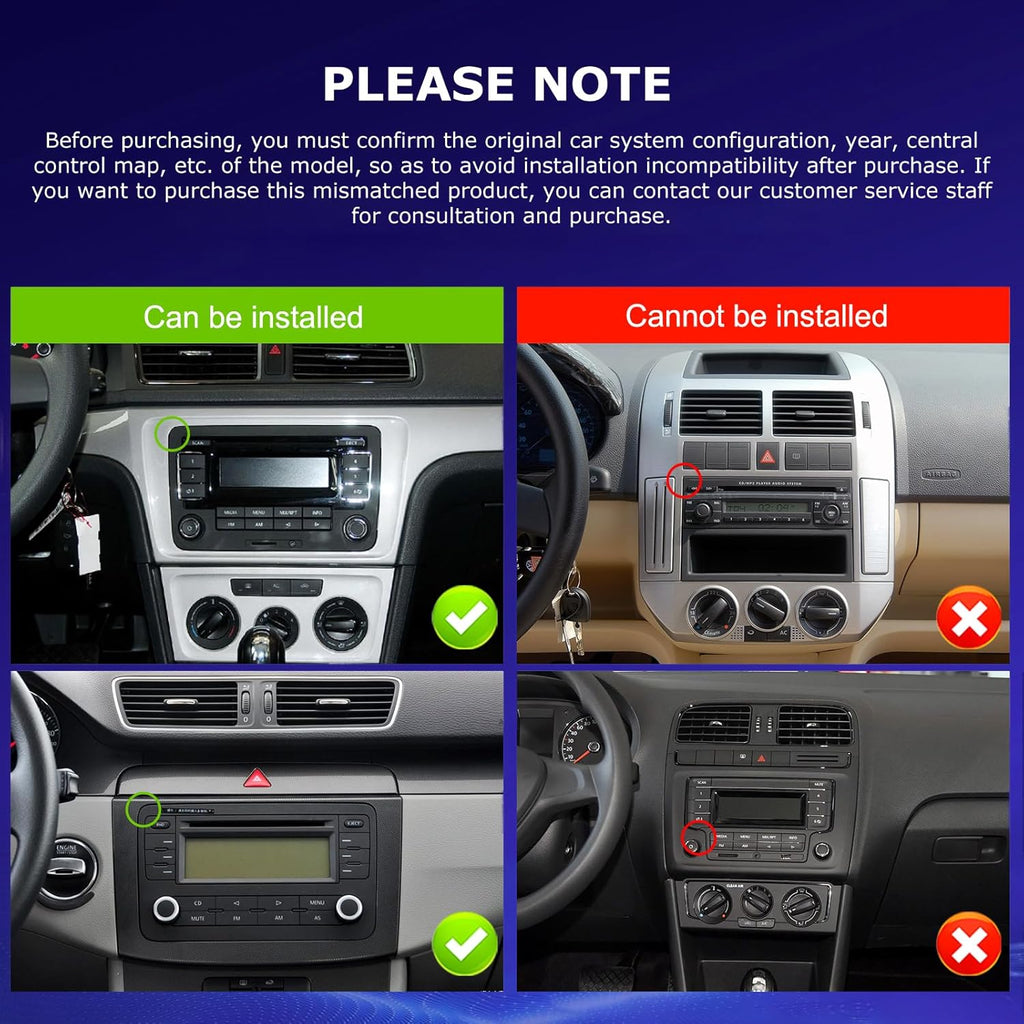 [4G+64G] Autorradio Android para VW Volkswagen Jetta Passat Seat Golf Tiguan Skoda Polo con CarPlay y Android Auto inalámbricos, pantalla táctil de 7 pulgadas con GPS, WiFi, Bluetooth 5.0, radio FM/RDS, 32EQ