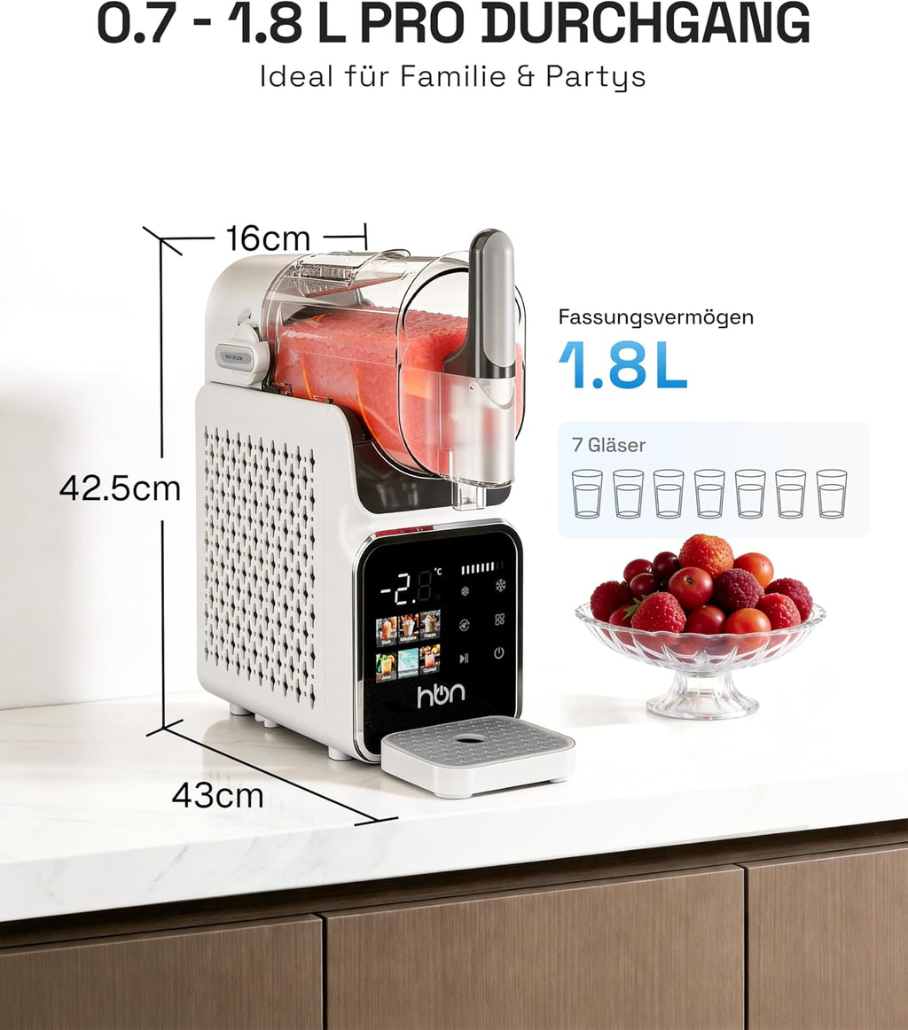 Máquina de granizados HBN 2L para hacer helados en casa con autolimpieza, no requiere hielo, 6 programas para granizados, cócteles, margaritas, frappés y batidos
