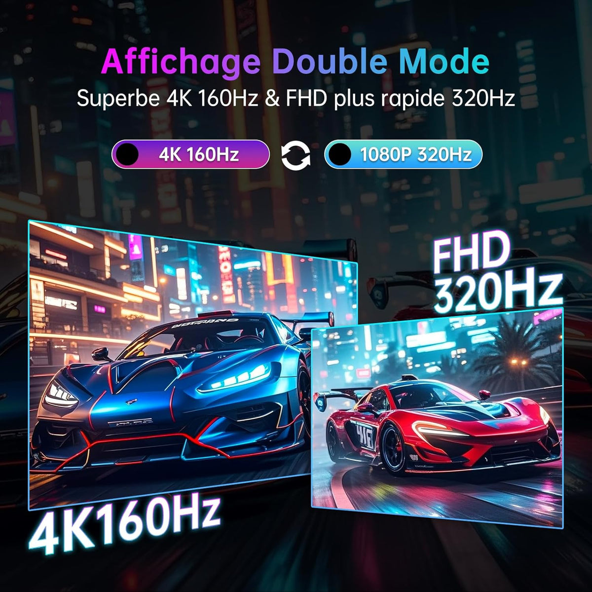 Monitor Gaming KTC 4K de 27 pulgadas, modo dual 4K@160Hz / FHD@320Hz con cambio fluido, panel IPS rápido, 1ms, HDR400, Adaptive Sync, 125% sRGB, 97% DCI-P3, ΔE