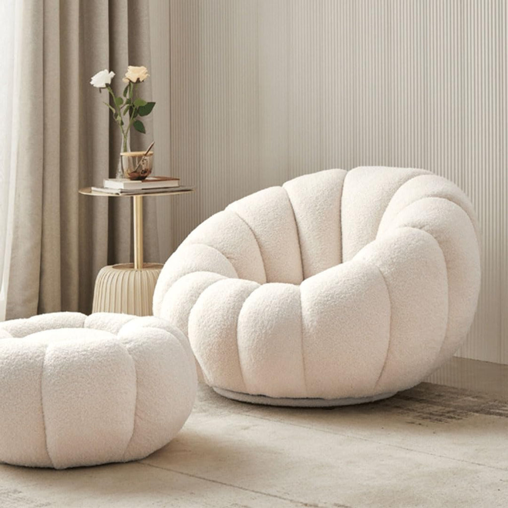 Sillón giratorio Milton & Oldbrook Vittoria con reposapiés, blanco