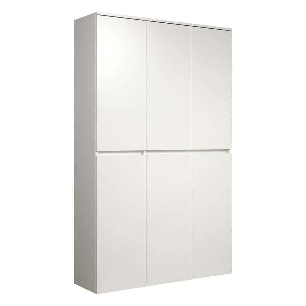 Armario multiusos Nevada 213215701 111 x 191 x 34 cm, 6 puertas, 12 estantes con barra para colgar ropa