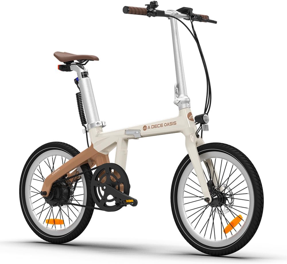 Bicicleta eléctrica ADO Air Carbon, bicicleta plegable, ebike para mujer/ebike para hombre, bicicleta, bicicleta plegable con transmisión por correa, 14,5 kg, pantalla LCD IPS, GPS, aplicación ADO, 250 W