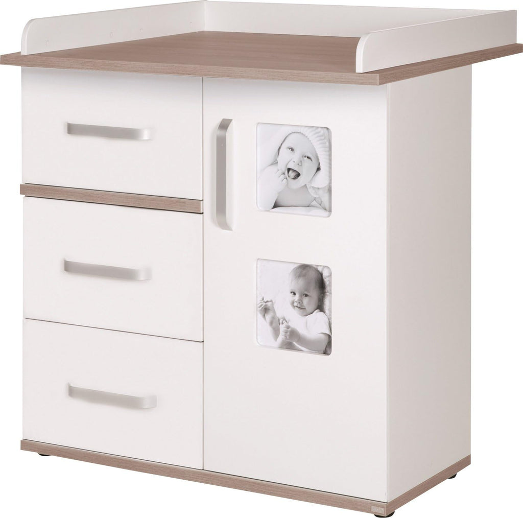 Set de muebles infantiles roba 'Pia', 3 piezas, incluye cuna 70x140 cm, cómoda cambiador, armario, blanco