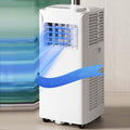Aire acondicionado portátil con mando a distancia y temporizador de 24 horas, potente unidad de refrigeración oscilante de 120° para oficina en casa de hasta 28 m², kit de ventilación de ventana energéticamente eficiente