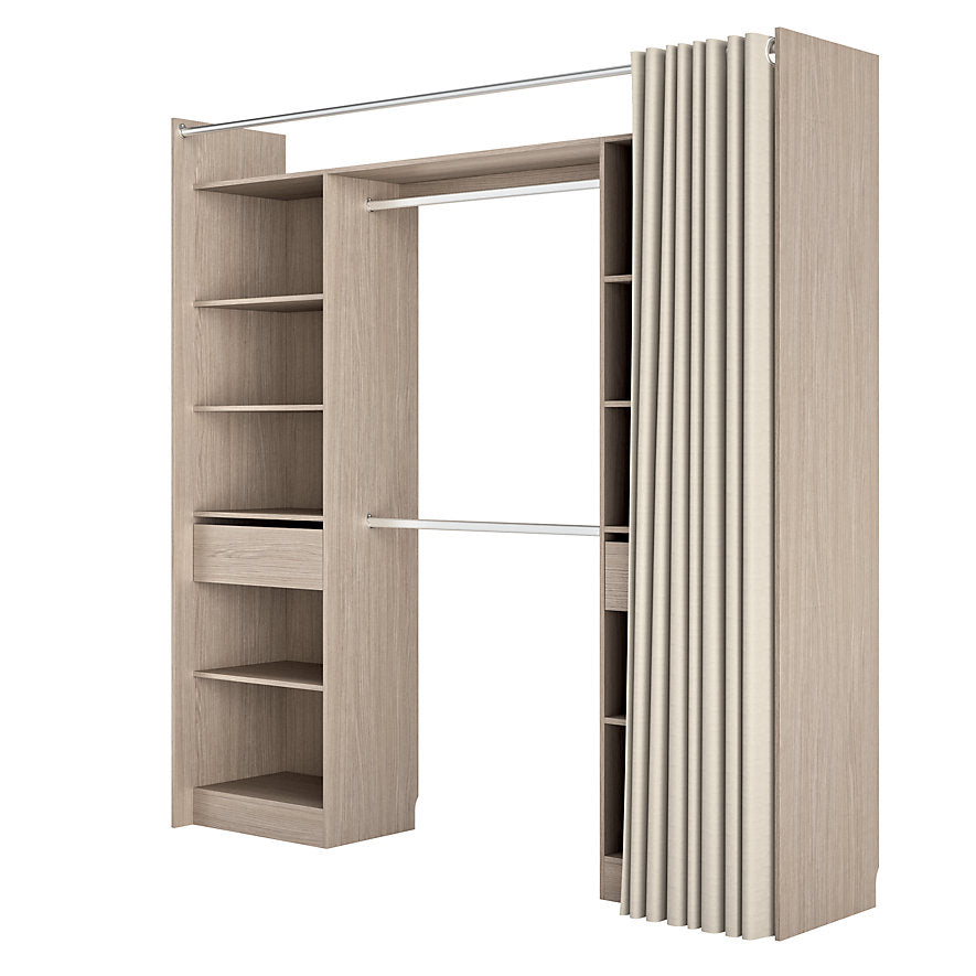 Kit de vestidor de 2 columnas reversibles con 2 cajones efecto roble Balsam, Al. 220 x An. 220 x Pr. 48 cm