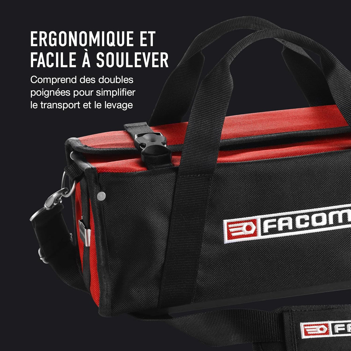 FACOM - Bolsa textil con bandolera, primera intervención, 450mm x 180mm x 170mm, BS.SMBPB